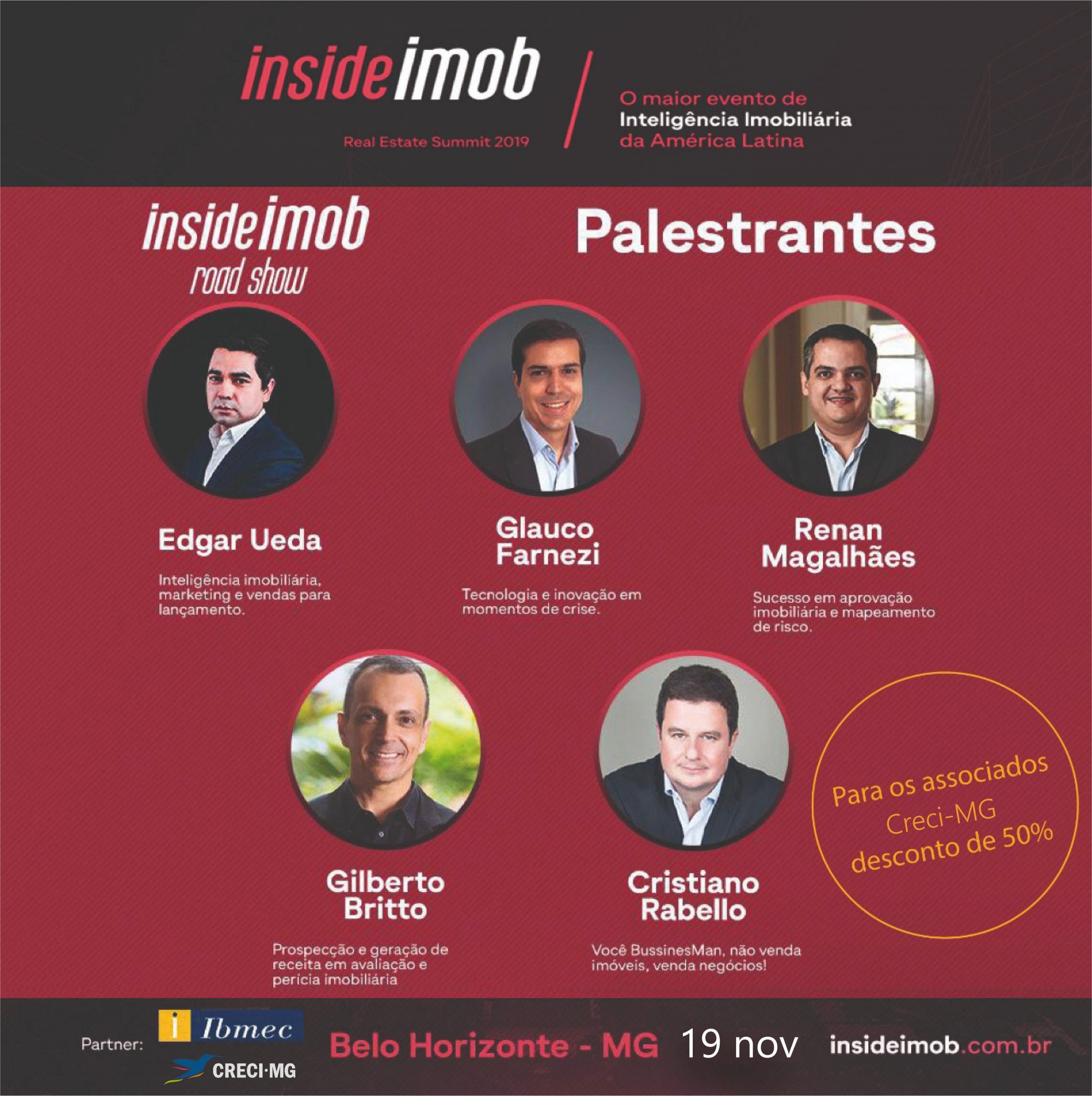 Corretores de imóveis têm 50% off no Inside Imob